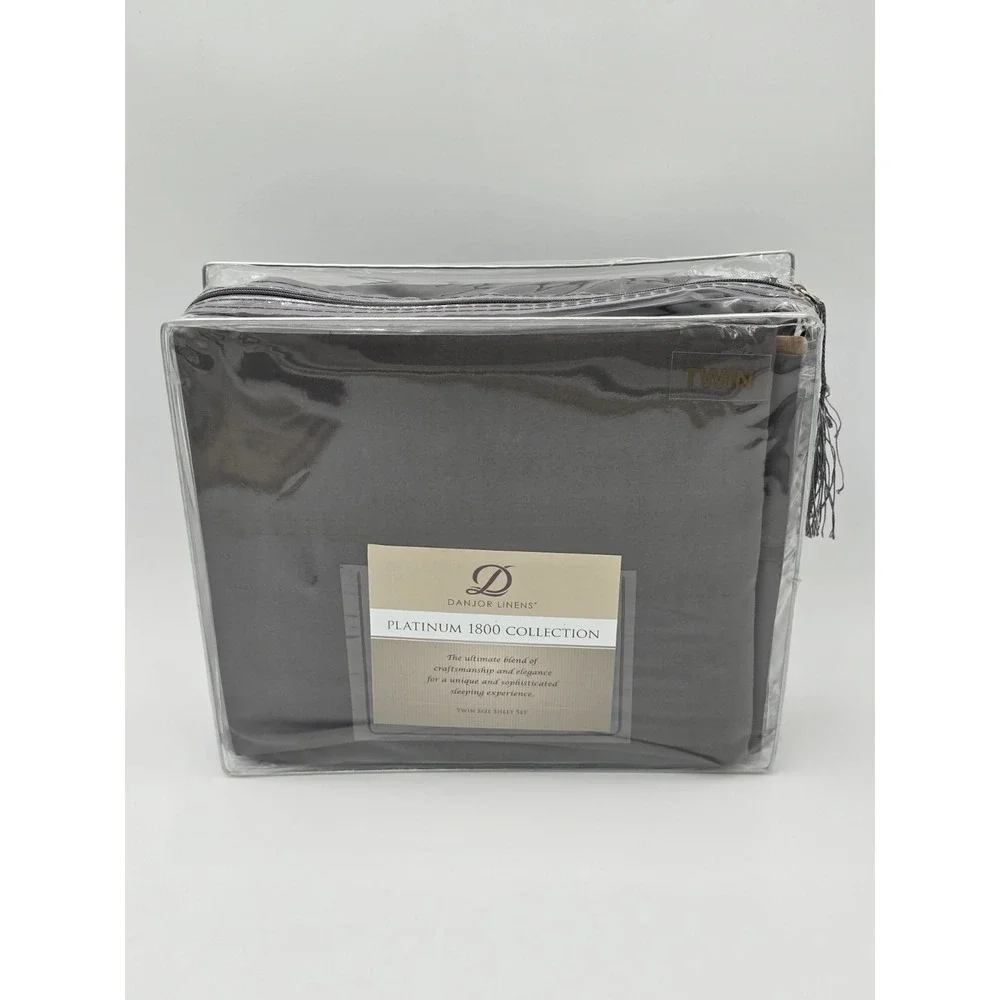 Gray Twin sheet set Danjor Linens Platinum 1800 Collection Hotel Luxury bed